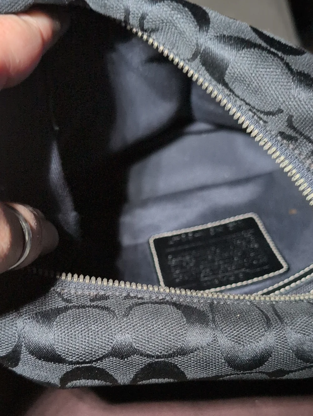 Y2K Coach Black Signature Hobo Jacquard Shoulder Bag C3k-6347